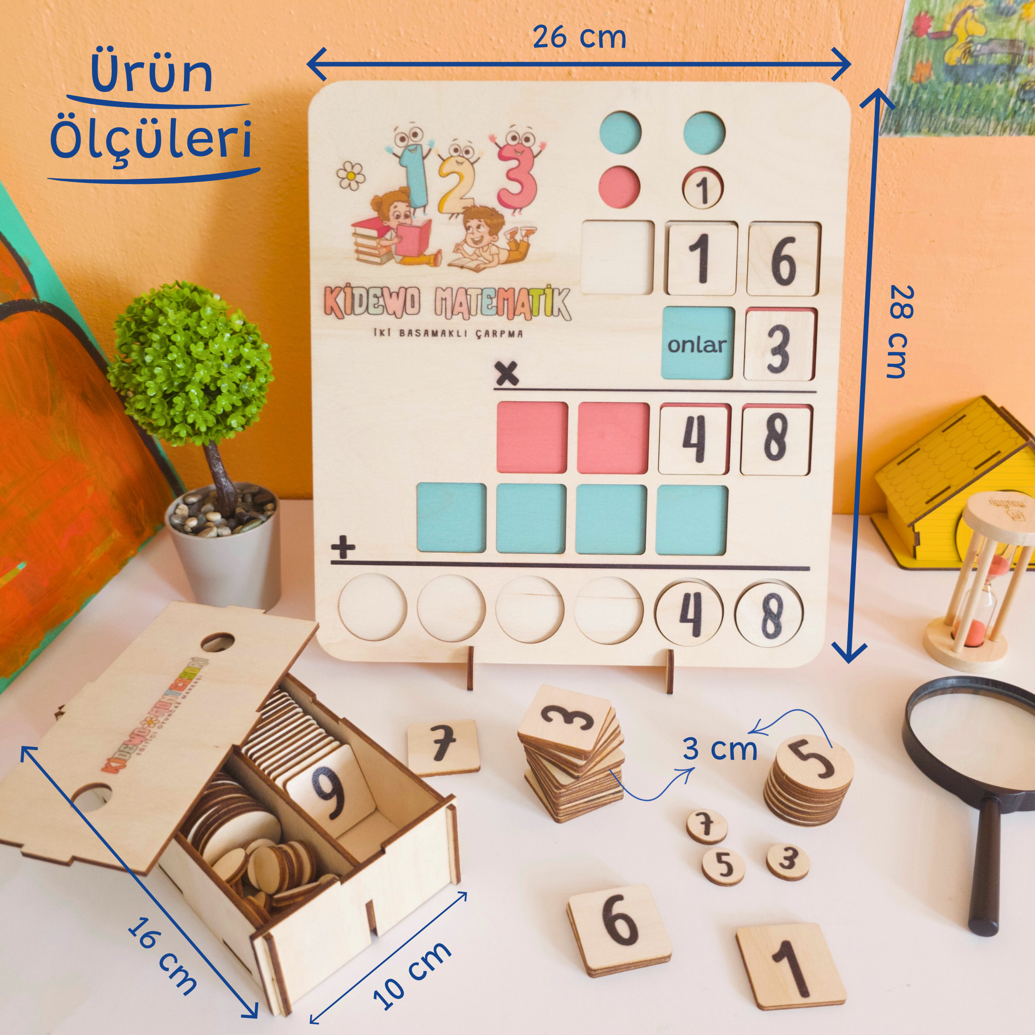 Yaz Tatili Ahşap Matematik Seti – Toplama, Çıkarma, Çarpma ve Kesir