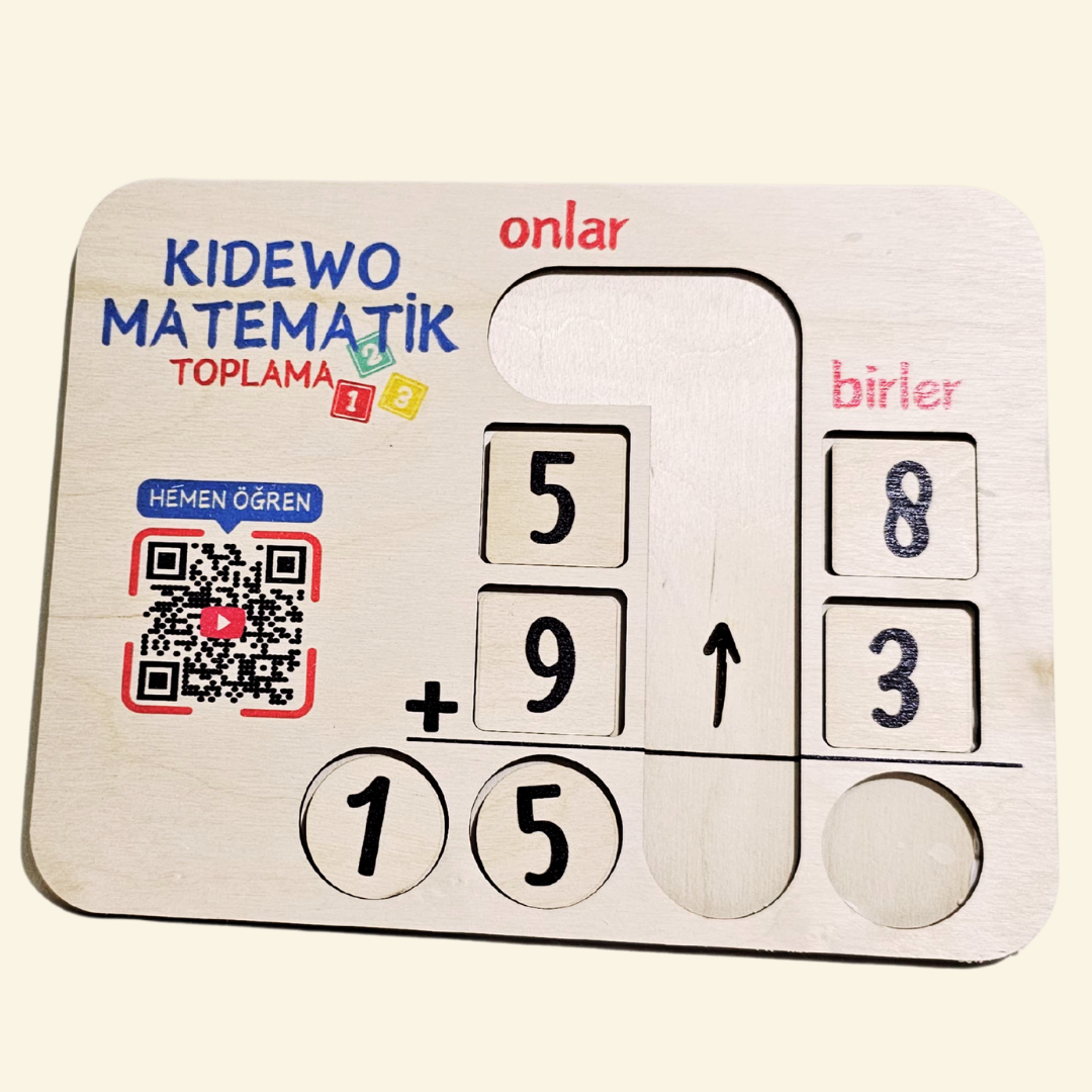 KIDEWO MONTESSORI AHŞAP MATEMATİK SETİ | ÇİFT BASAMAKLI TOPLAMA EĞİTİCİ AHŞAP OYUNCAK