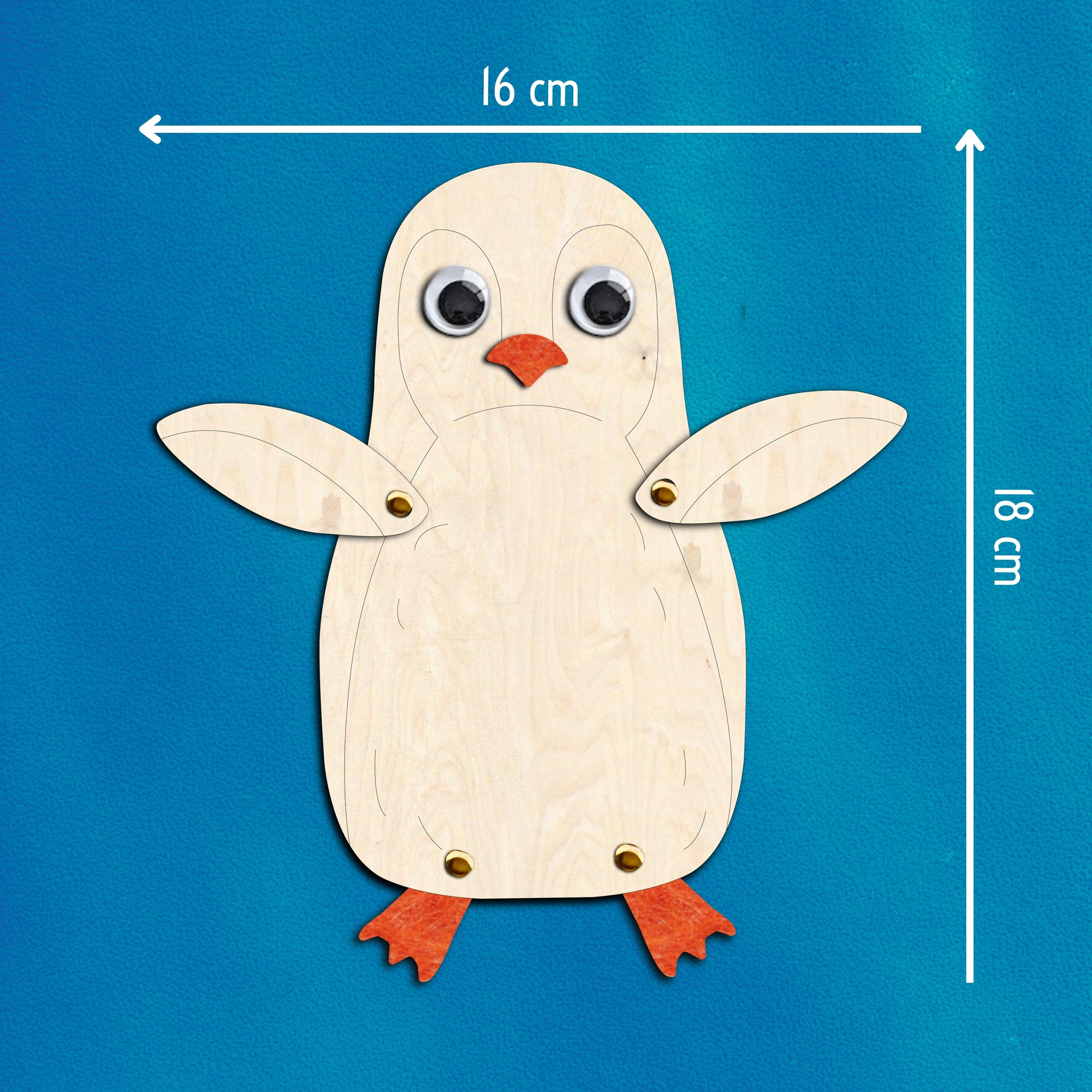 Penguen Ahşap Boyama Etkinlik Seti + Eğitici Çocuk Aktivite + Fırça + Akrilik Boya Kreş Okul Öncesi