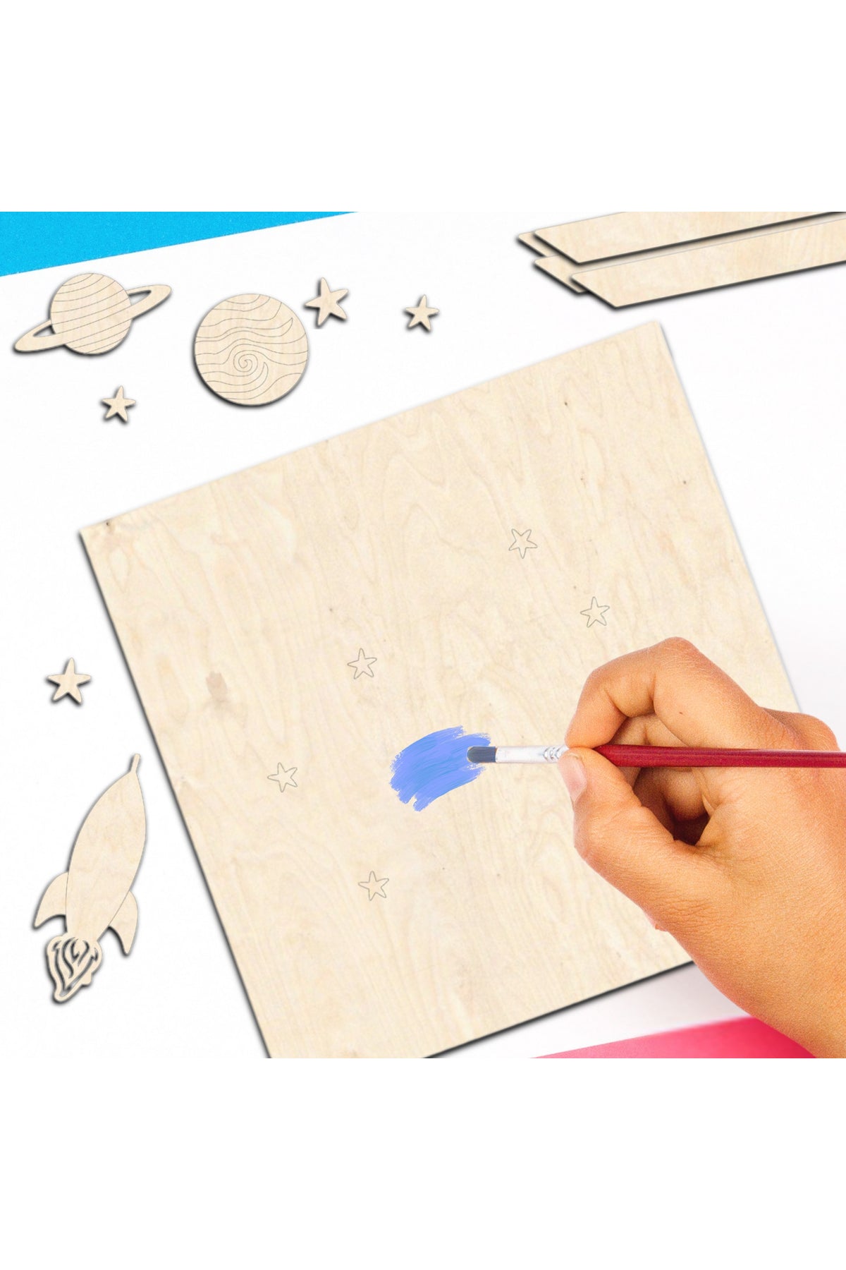 Çocuklar için Ahşap Boyama Seti | Montessori İlhamlı Eğitici Oyuncaklar