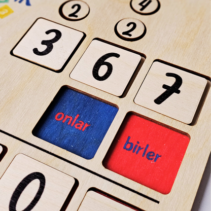 Kidewo Montessori Ahşap Matematik Seti | Toplama, Çıkarma ve Çarpma Eğitici Ahşap Oyuncak