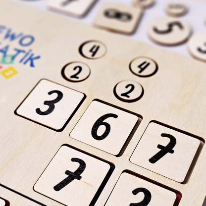 Kidewo Montessori Ahşap Matematik Seti | Toplama, Çıkarma ve Çarpma Eğitici Ahşap Oyuncak