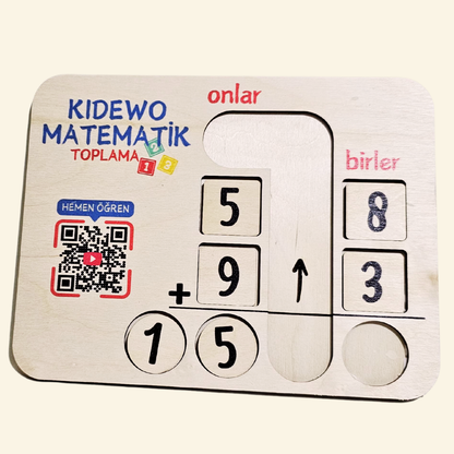 KIDEWO MONTESSORI AHŞAP MATEMATİK SETİ | ÇİFT BASAMAKLI TOPLAMA EĞİTİCİ AHŞAP OYUNCAK