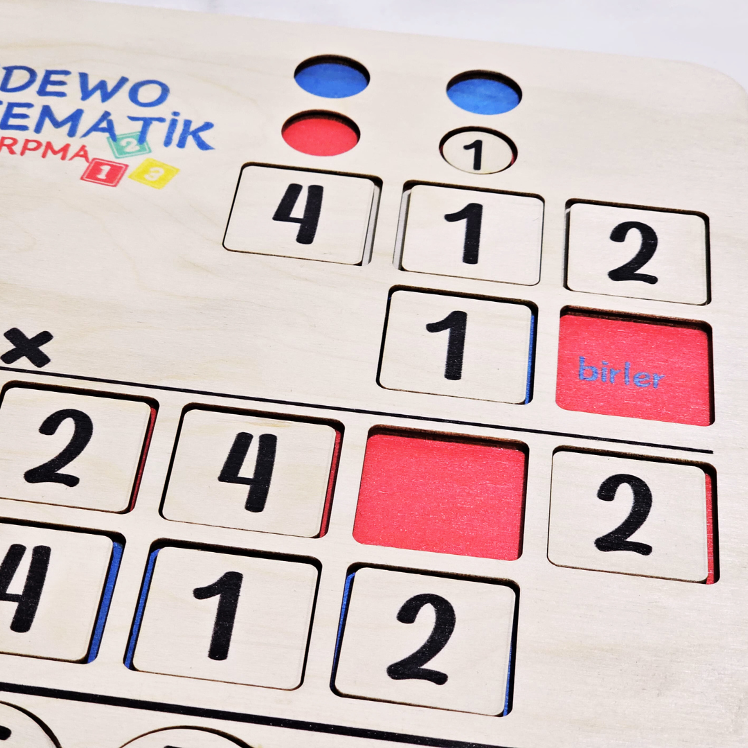 Kidewo Montessori Ahşap Matematik Seti | Toplama, Çıkarma ve Çarpma Eğitici Ahşap Oyuncak