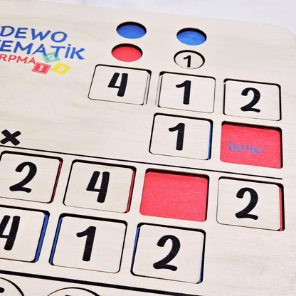 Kidewo Montessori Ahşap Matematik Seti | Toplama, Çıkarma ve Çarpma Eğitici Ahşap Oyuncak