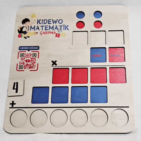 Kidewo Montessori Ahşap Matematik Seti | Toplama, Çıkarma ve Çarpma Eğitici Ahşap Oyuncak