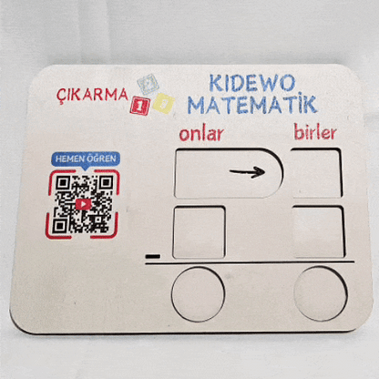 KIDEWO MONTESSORI AHŞAP MATEMATİK SETİ | ÇİFT BASAMAKLI ÇIKARMA EĞİTİCİ AHŞAP OYUNCAK